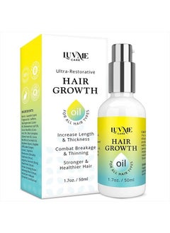 Luv Me Care Hair Growth Oil Hair Growth Serum for Thicker Longer Fuller Healthier Hair,Biotin & Castor oil & Rosemary Oil for Hair Growth, Prevent Hair Loss & Thinning, Women & Men, All Hair Types 1.7  - Image 1