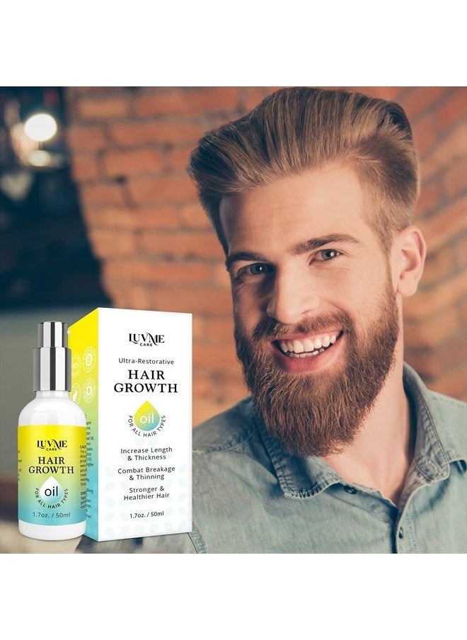 Luv Me Care - Hair Growth Oil Hair Growth Serum for Thicker Longer Fuller Healthier Hair,Biotin & Castor oil & Rosemary Oil for Hair Growth, Prevent Hair Loss & Thinning, Women & Men, All Hair Types 1.7 - Image 1