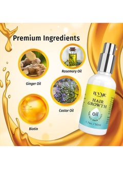 Luv Me Care Hair Growth Oil Hair Growth Serum for Thicker Longer Fuller Healthier Hair,Biotin & Castor oil & Rosemary Oil for Hair Growth, Prevent Hair Loss & Thinning, Women & Men, All Hair Types 1.7  - Image 3