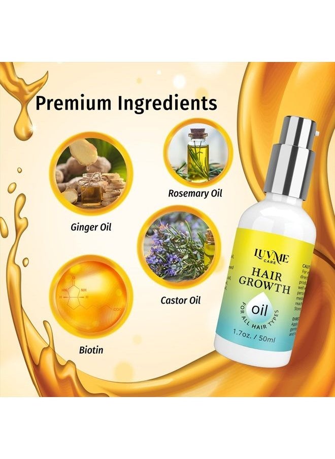 Luv Me Care - Hair Growth Oil Hair Growth Serum for Thicker Longer Fuller Healthier Hair,Biotin & Castor oil & Rosemary Oil for Hair Growth, Prevent Hair Loss & Thinning, Women & Men, All Hair Types 1.7 - Image 1