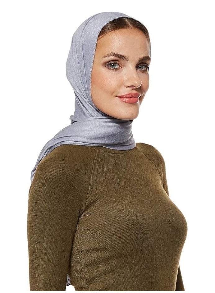 Jersey Stretch Shailah Hijab – Soft Window Grey Islamic Headscarf, Arab Scarf, and Abaya Shawl  - Image 2