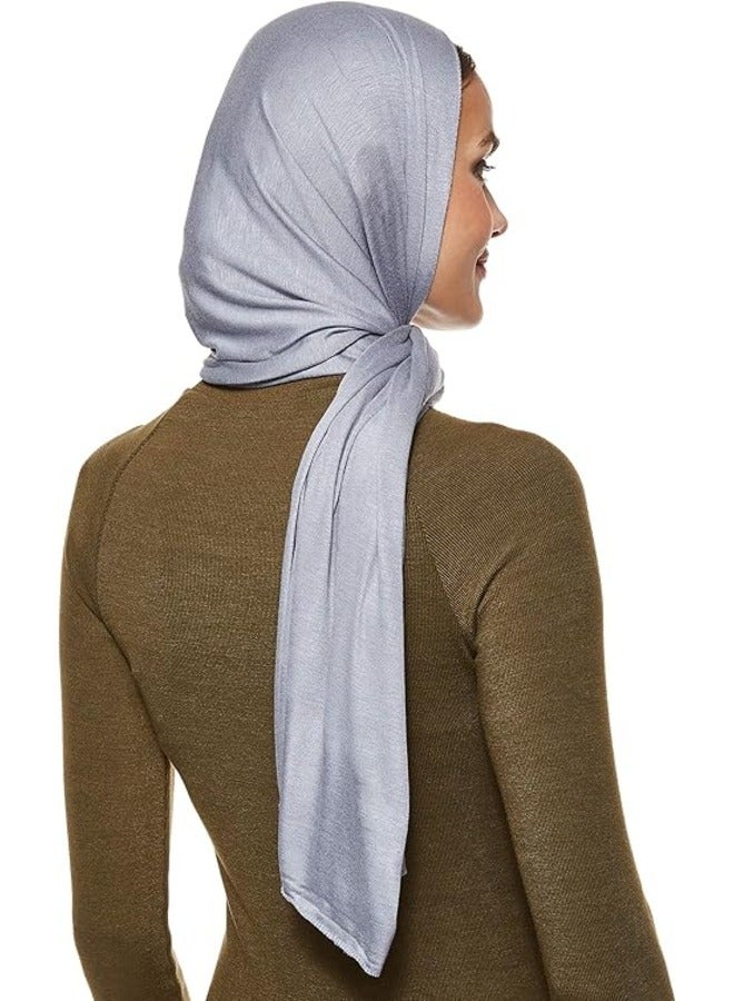 Jersey Stretch Shailah Hijab – Soft Window Grey Islamic Headscarf, Arab Scarf, and Abaya Shawl  - Image 3
