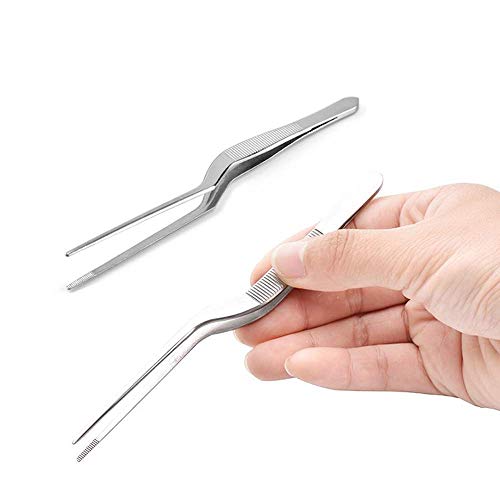 NJ Culinary Tweezer 8 Inches, Food Tweezer, Stainless Steel Bayonet Forceps Precision Tongs with Offset Fine Tip - 1 Pc. - Image 5