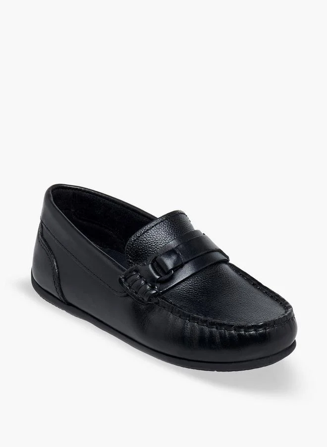 Mister Duchini Boys Leather Slip-On Moccasins