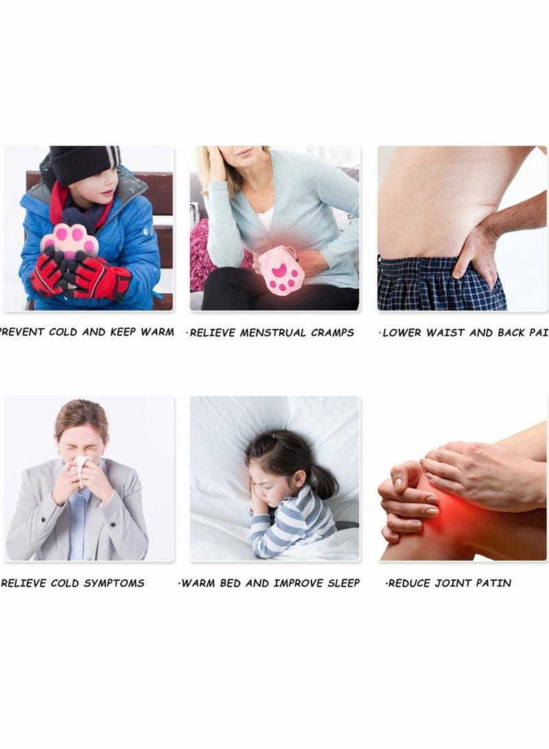 SYOSI Hot Water Bottle with Cover, Cute Cat's Claw Shaped,Rubber - Heat Therapy,Cold Therapy for Cramps, Pain Relief, Arthritis, Menstrual Cramps,Aches and Pains,Gifts for Women Men,350ML (Pink) - Image 4