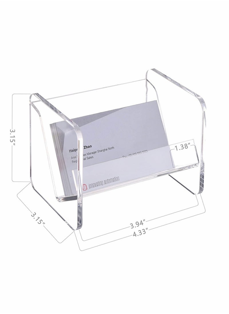 KASTWAVE Business Card Holder, Acrylic Business Card Holder for Desk Clear Business Card Stand Desktop Business Card Holders Plastic Business Card Display for Exhibition, Home, and Office  - Image 3