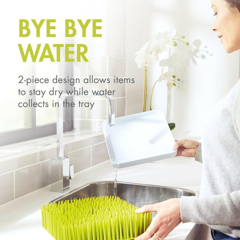Boon Lawn Countertop Baby Bottle Drying Rack with Antimicrobial Tray - Spring Green - Bottle Rack and Organizer - Baby Feeding Essentials - 13.5 x 11 x 2.5 - 1 Count - Image 4