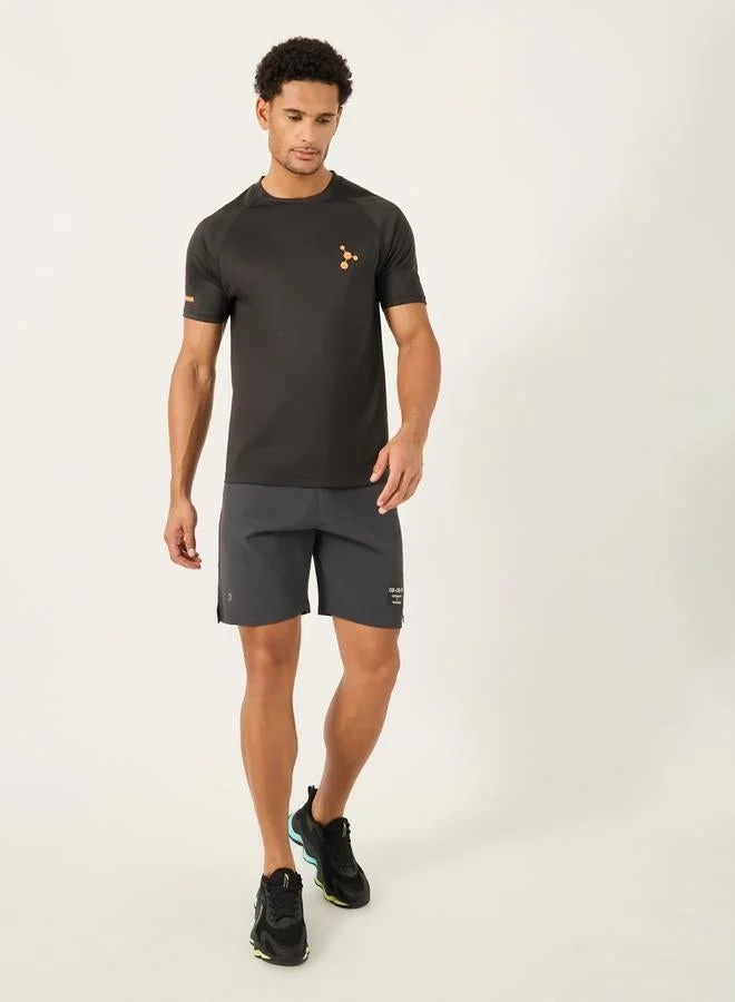 Styli Active Neon Print Micro Dot Raglan Fit Workout T-Shirt