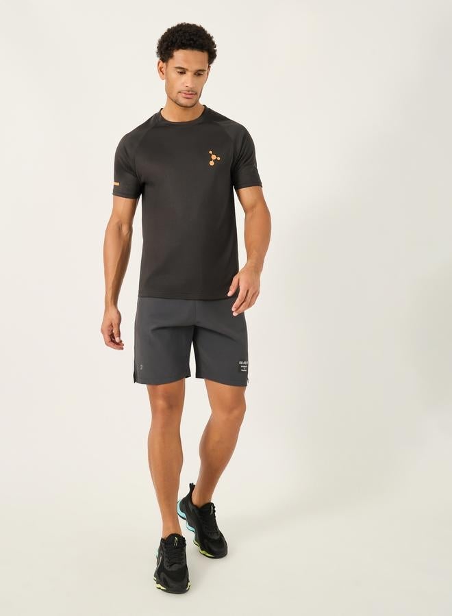 ستايلي اكتيف تي شيرت رياضي بطبعة نيون ونقاط دقيقة بقصة راجلان - Image 2