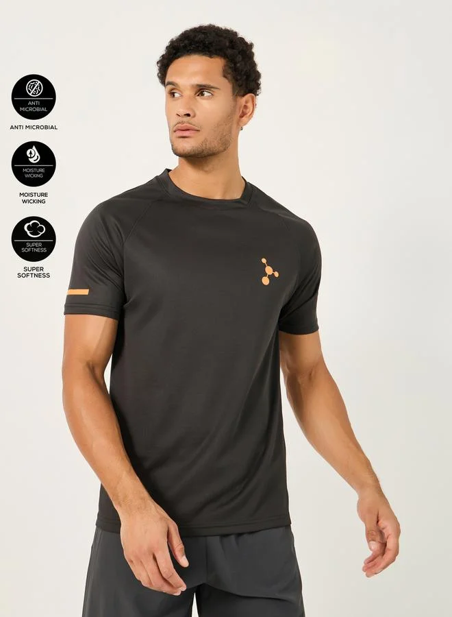 Styli Active Neon Print Micro Dot Raglan Fit Workout T-Shirt