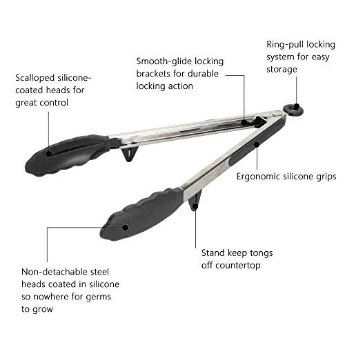 Turbid Silicone Spatula - Nonstick, Heat Resistant Cooking & Baking Flipper for Pancakes, Omelettes, Pizza, Steak, Dosa - Ideal for Griddle Pans, Cookware and Fish Turner (Silicone Tong) - Image 4