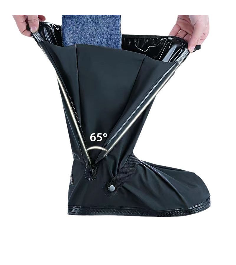 Knight Black Tall Rain Boot Covers Anti Slip for Men Women - Image 1