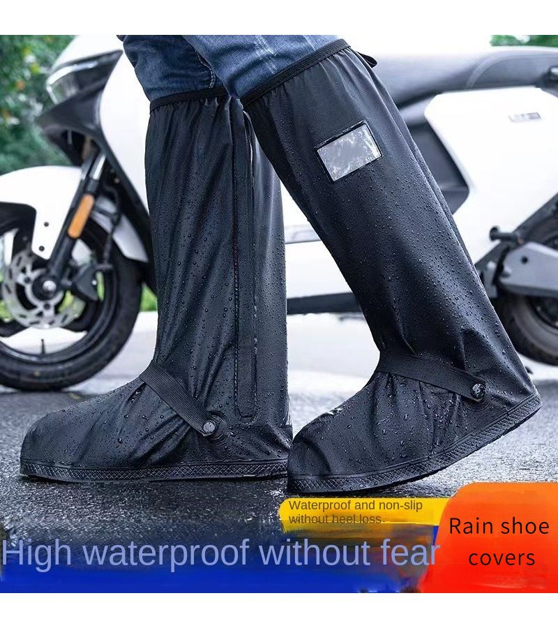 Knight Black Tall Rain Boot Covers Anti Slip for Men Women - Image 3
