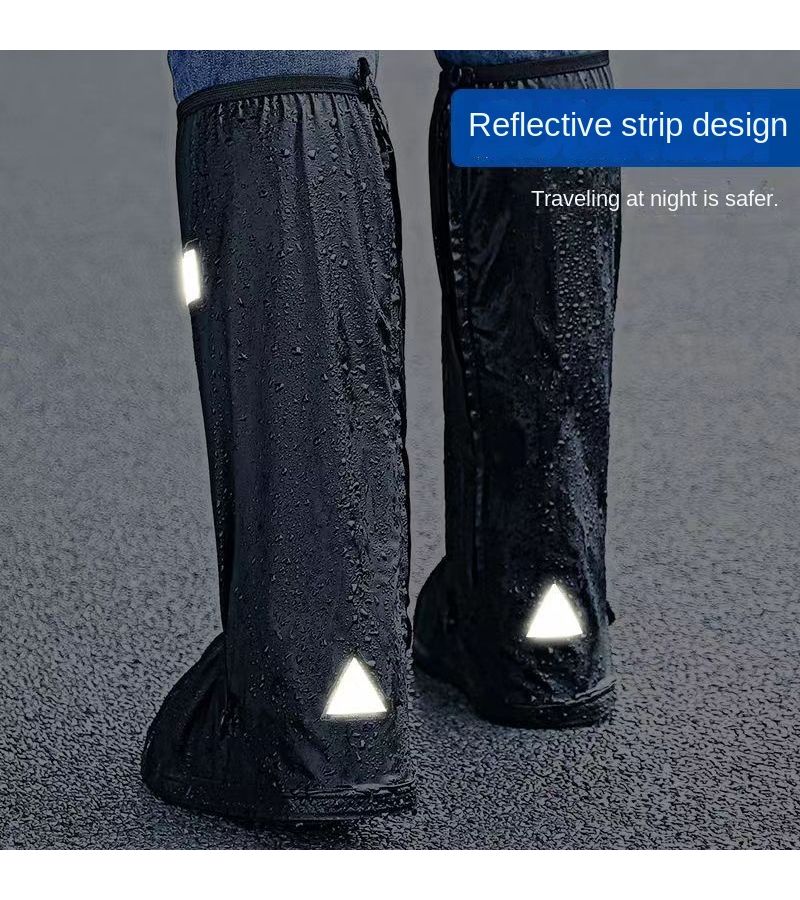 Knight Black Tall Rain Boot Covers Anti Slip for Men Women - Image 5