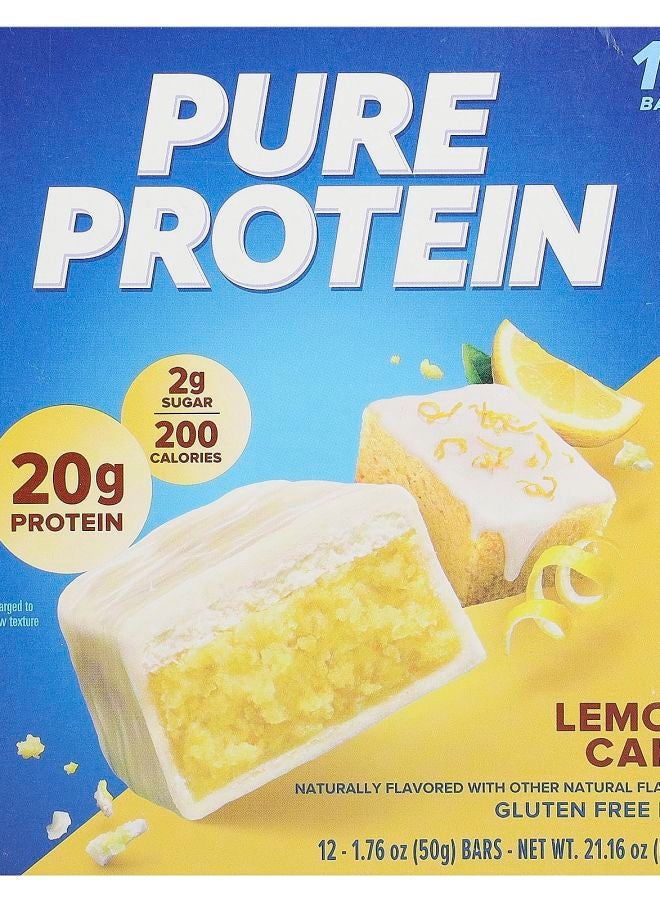 بار خالي من الجلوتين كعكة الليمون 12 بار 1.76 أونصة (50 جرام) لكل منها