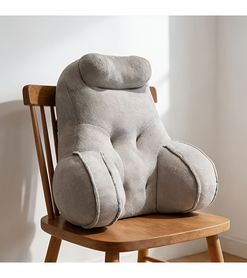 Nordic Style Dark Gray Backrest Cushion Soft Bag Headrest Chair Lumbar Support Pillow Sofa Long Sitting Back Support Cushion - Image 2