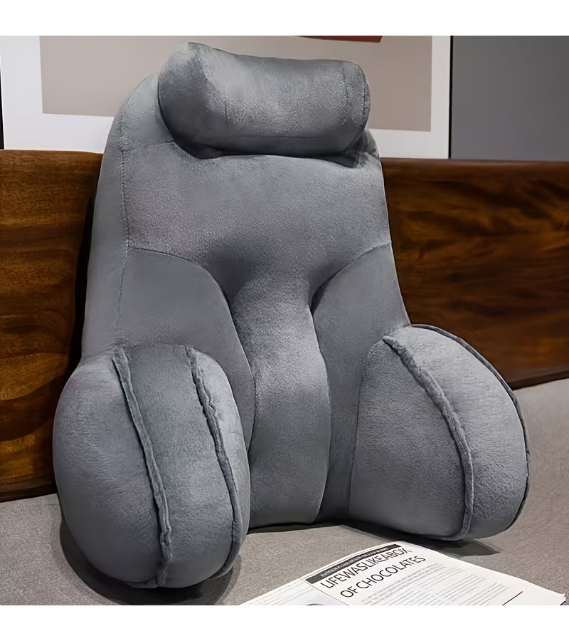 Nordic Style Dark Gray Backrest Cushion Soft Bag Headrest Chair Lumbar Support Pillow Sofa Long Sitting Back Support Cushion - Image 1