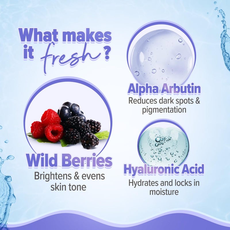 Aqualogica Aqualogica Illuminate OilFree Moisturizer with Wild Berries  Alpha Arbutin for Luminous Glow  Normal Dry  Combination Skin Hydration  Even Skin Tone for Men  Women 100g - Image 3