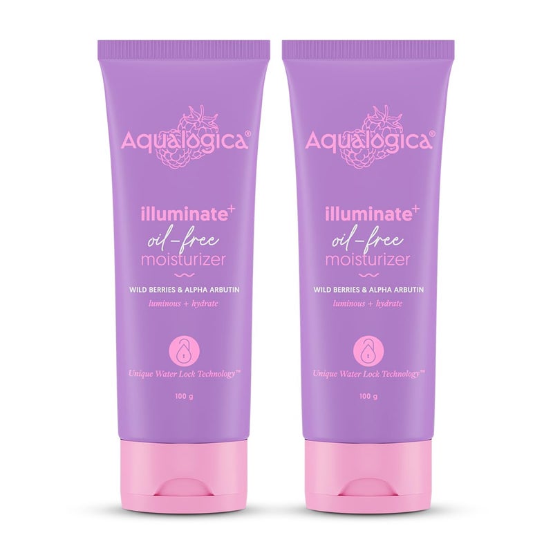Aqualogica Aqualogica Illuminate OilFree Moisturizer with Wild Berries  Alpha Arbutin for Luminous Glow  Normal Dry  Combination Skin Hydration  Even Skin Tone for Men  Women 100g - Image 1