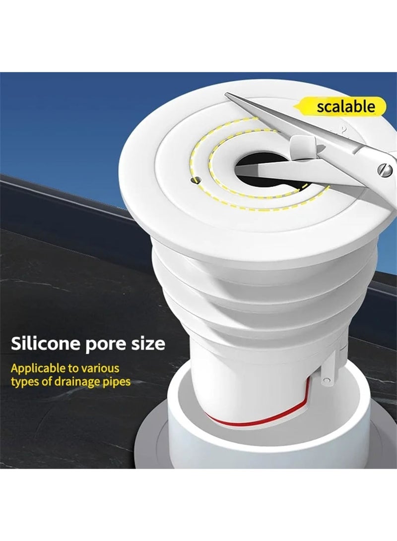 SOLARAE Washing Machine Drain Hose Seal, Drain Hose Sealing Plug, 2Pcs Silicone Anti-Odor Floor Drain Plug Sewer Pipe Seal Ring Sealing Cover, for Laundry Room Bathroom Kitchen Cleaning Tools (70-75mm) - Image 4