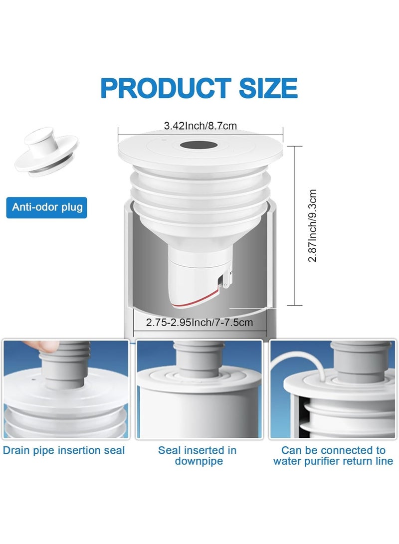 SOLARAE Washing Machine Drain Hose Seal, Drain Hose Sealing Plug, 2Pcs Silicone Anti-Odor Floor Drain Plug Sewer Pipe Seal Ring Sealing Cover, for Laundry Room Bathroom Kitchen Cleaning Tools (70-75mm) - Image 5