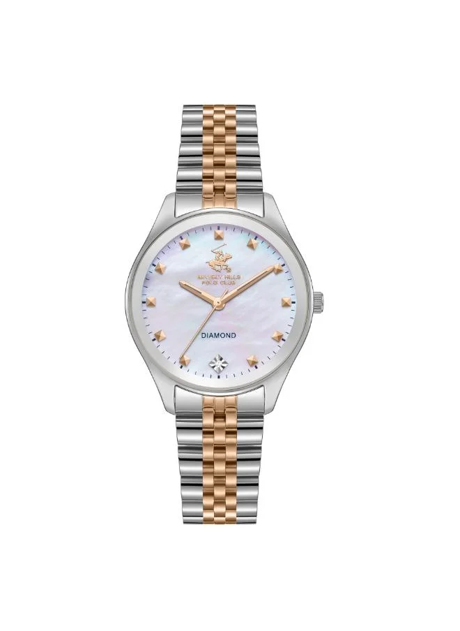 BEVERLY HILLS POLO CLUB BEVERLY HILLS POLO CLUB BP3657C.520 Women's Analog Display Watch & Metal Strap Silver/Rose Gold