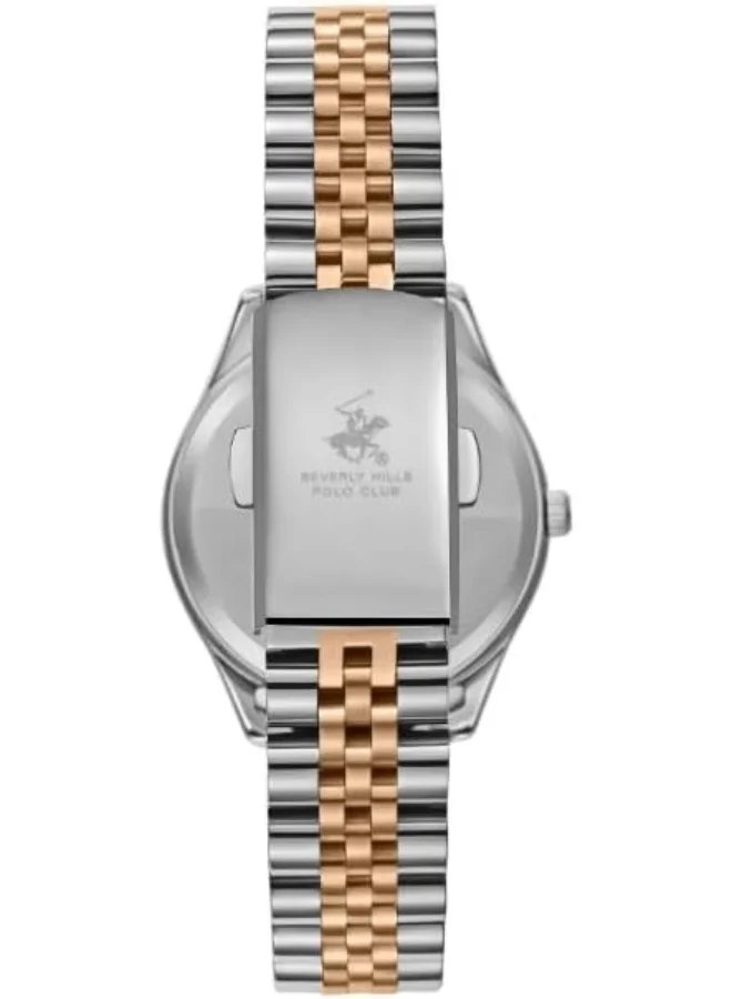 BEVERLY HILLS POLO CLUB BEVERLY HILLS POLO CLUB BP3657C.520 Women Analog Display Watch & Metal Strap Silver/Rose Gold