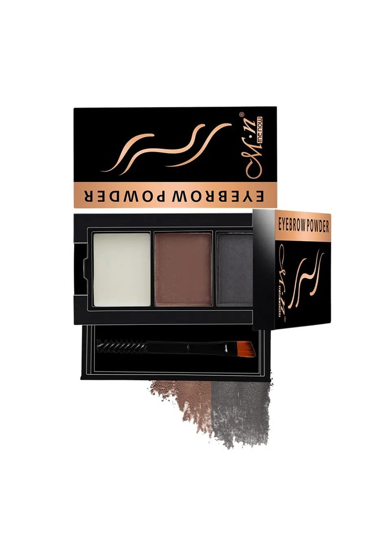 Me Now MENOW Eyebrow Powder with Wax and Brush Professional Eyebrow Kits for Women Waterproof Long Lasting Multicolor Brow Powder 2 Color Palette 