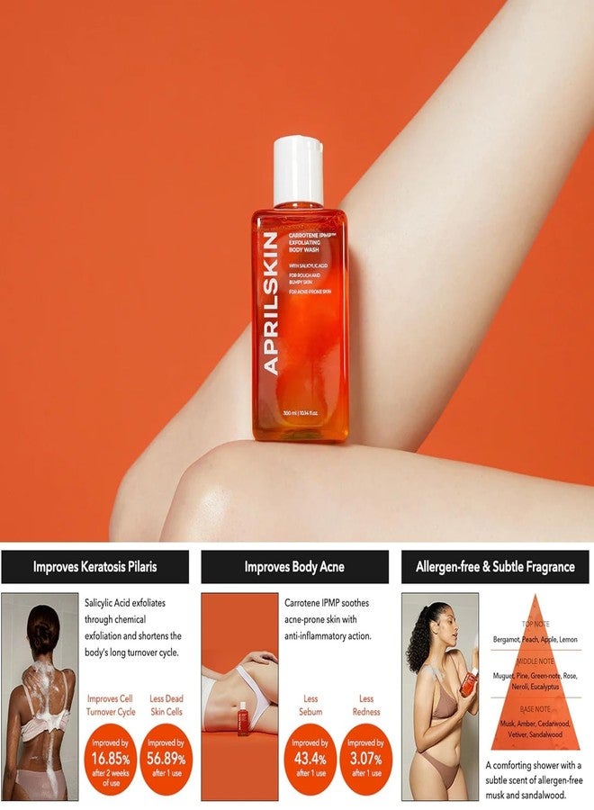 أبريل سكين غسول الجسم المقشر Aprilskin Carrotene IPMP™ | غسول للجسم بحمض الساليسيليك بتركيز 0.1%، يُحسّن البشرة الخشنة والمتكتلة، ويُعالج حب الشباب في الجسم | نباتي ولم يُختبر على الحيوانات | 10.14 أونصة سائلة - Image 5