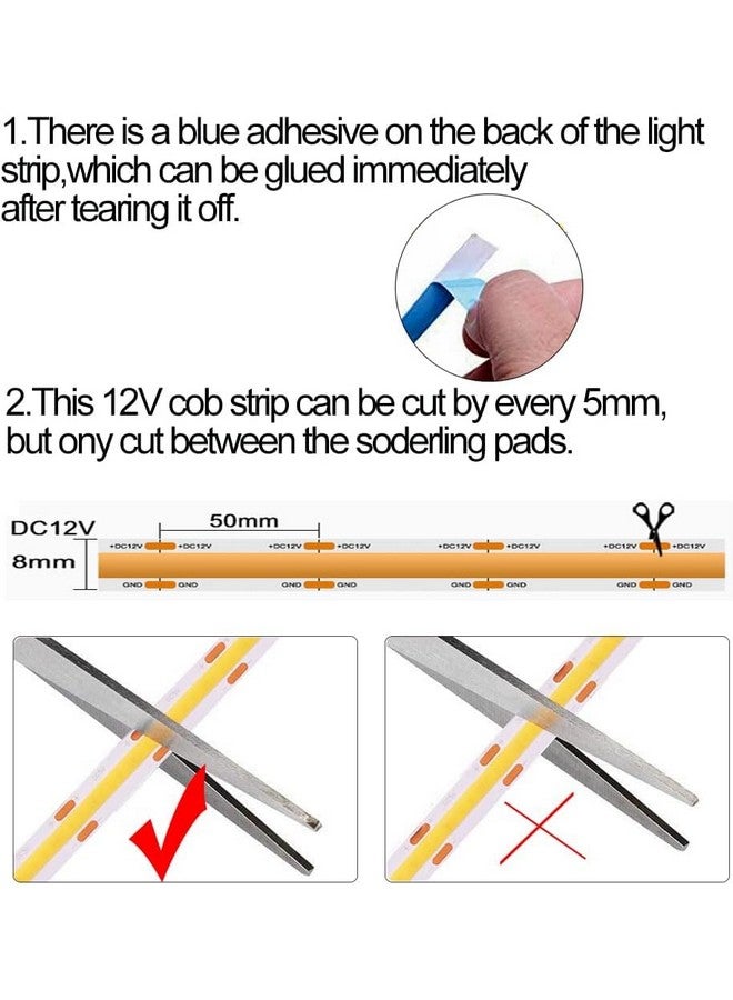 Gesto أضواء شريط LED نحاسية 5 متر مع سائق لأضواء السقف المعلق لتزيين المنزل، شريط ضوء LED بقدرة 25 واط مع 600 LED، أشرطة ضوء LED لخزائن المطبخ، شريط تحت الخزانة (أزرق) - Image 4