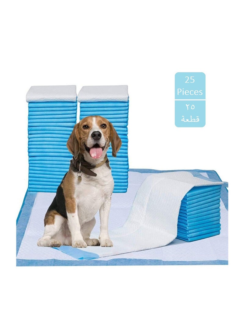 شيري ميديكال سابلاي 25 قطعة من وسادات التدريب للحيوانات الأليفة مقاس 60 سم × 60 سم وسادات فائقة الامتصاص من أجل الكلاب ، وسادات تدريب على النونية مقاومة للتسرب للحيوانات الأليفة والكلاب والقطط والأرانب و الطيور والعصافي - Image 1
