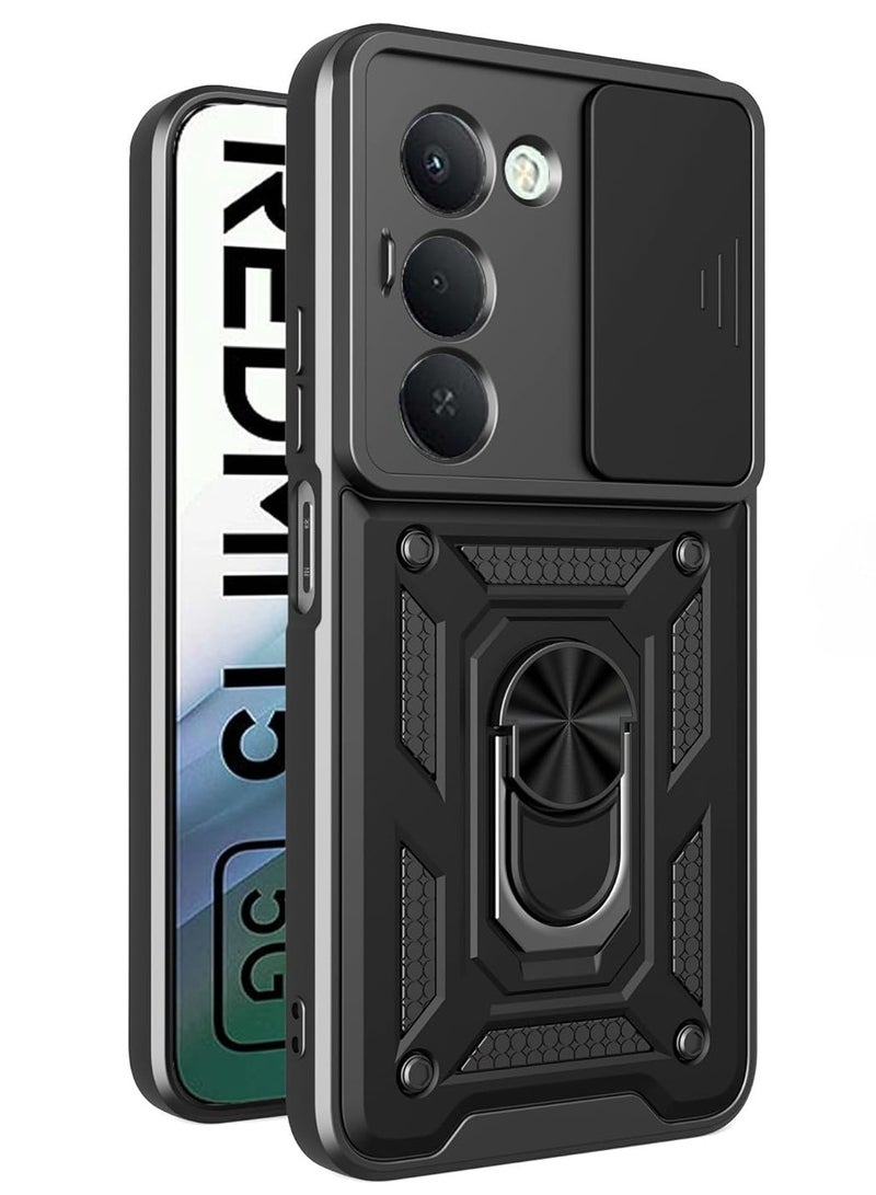 Fankalo Phone Cover for Xiaomi Redmi 15 5G with Slide Camera Cover Drop Protective Phone Case with Magnetic Car Mount Holder - Image 1