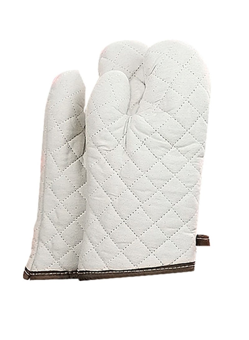 1 Pair Oven Mitts Heat Resistant Cooking Gloves for Kitchen Cooking Baking,13 x 6.9 Inch,White - Image 1