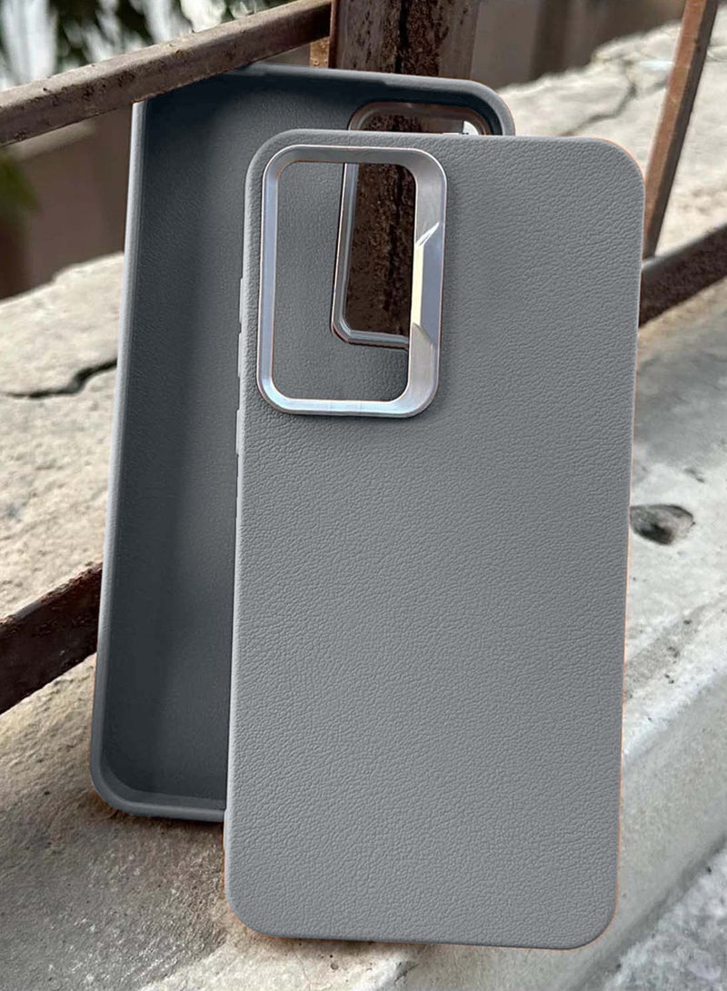 Wtech Infinix GT 30 Pro 5G 2025 Anti-fingerprint Luxury Soft Leather PU Back Cover Protective Shield Case Cover (MCFLSN) - Grey - Image 4