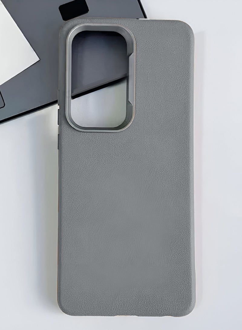 Wtech Infinix GT 30 Pro 5G 2025 Anti-fingerprint Luxury Soft Leather PU Back Cover Protective Shield Case Cover (MCFLSN) - Grey - Image 3