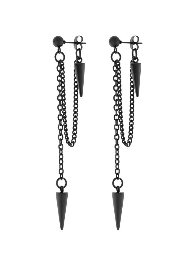 Sacina Black Spike Chain Dangle Earrings, Gothic Emo Punk Grunge Earrings, Goth Jewelry, Christmas Jewelry Gift For Women - Image 1