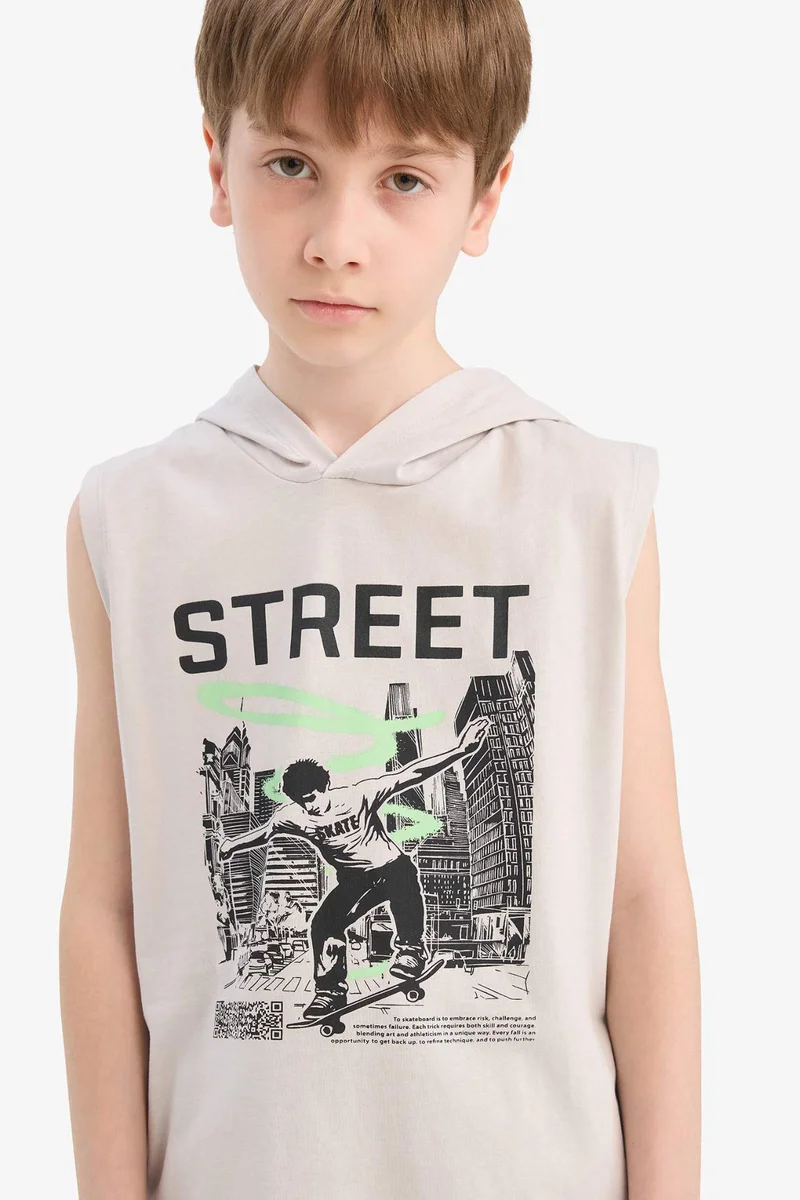 ديفاكتو Boy Boxy Fit Printed Tank Top