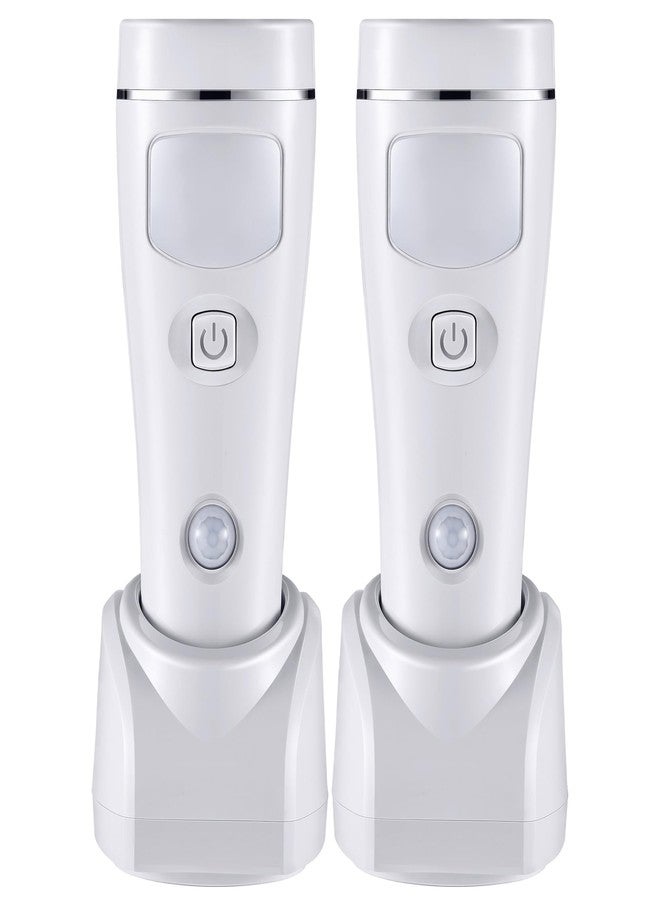 Enhon 4 in 1 LED Emergency Lights for Home Power Failure, 2 Pack Rechargeable Plug in Flashlight Motion Sensor Night Light, Automatic Turn On Power Outage Light for Home Hurricane Supplies(White) - Image 1