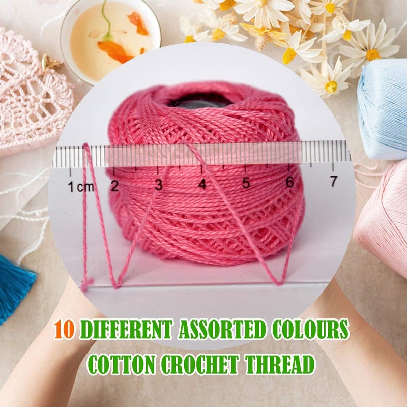 colored bird Crochet Thread 10 Balls Cardinal Size 8 for Crochet Hardanger Cross Stitch Needlepoint Hand Embroidery (Pink Series) - Image 4