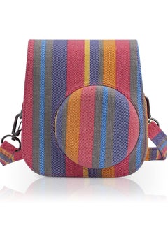 Y&D Case for Fujifilm Instax Mini 11/9 / 8 Instant Film Cameras with Accessory Pocket and Detachable/Adjustable Shoulder Strap (Color Stripes)  - Image 1