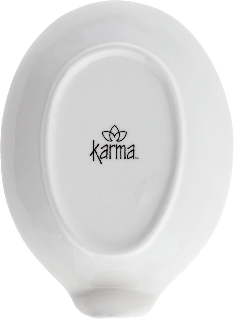 Karma Gifts, B&W Ceramic Spoon Rest, Mushroom - Image 2