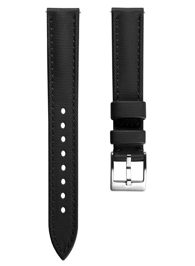 WatchGecko Atlas Sailcloth Waterproof Watch Strap - Quick-Release Spring Bars, Brushed Stainless-Steel Buckle, 18mm-22mm Sizes, 5 Colour Options - Durable & Comfortable - 18mm, 19mm, 20mm, 21mm, 22mm - Image 1