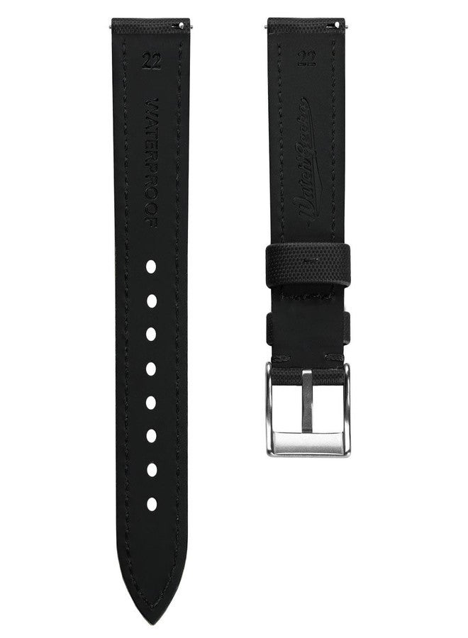 WatchGecko Atlas Sailcloth Waterproof Watch Strap - Quick-Release Spring Bars, Brushed Stainless-Steel Buckle, 18mm-22mm Sizes, 5 Colour Options - Durable & Comfortable - 18mm, 19mm, 20mm, 21mm, 22mm - Image 3
