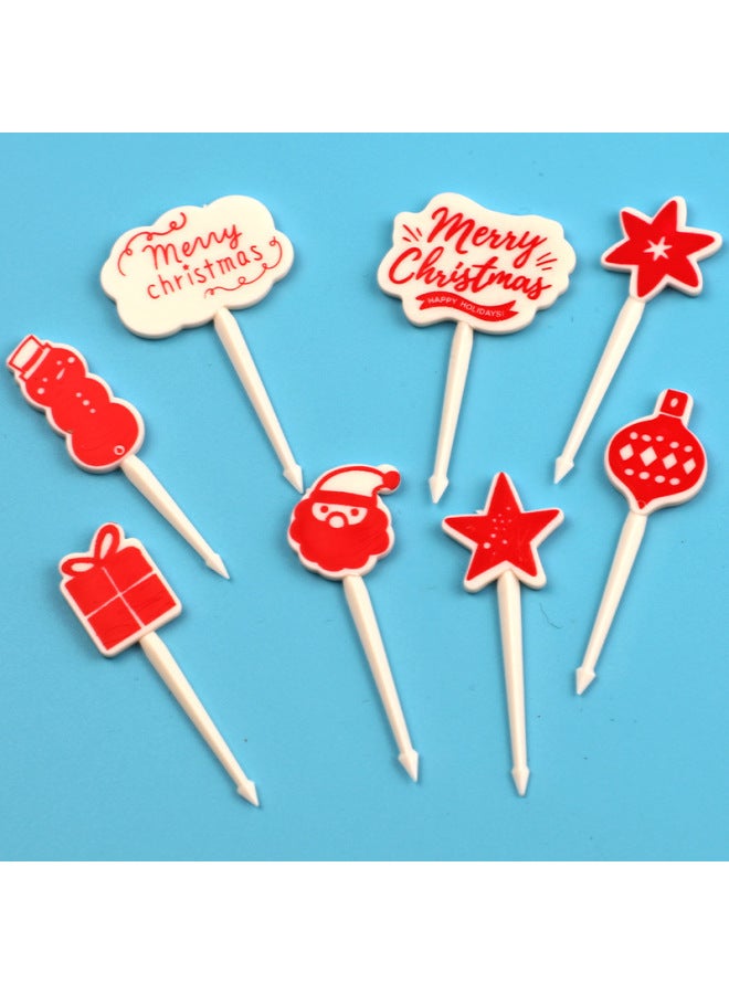 Japanese Cartoon Fruit Fork Cute Animal Fruit Fork Children Baby Special Fruit Sign Wholesale-Color:8pc Fruit Fork/White Opp Outfit  - Image 1