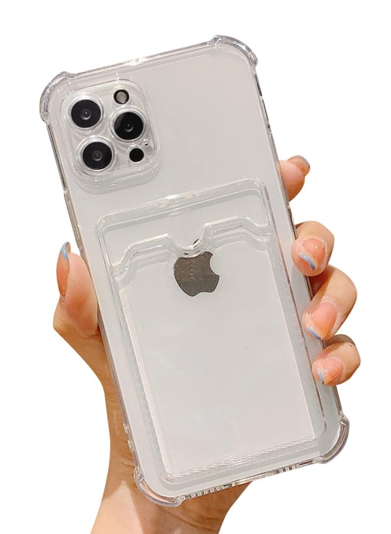 ten.tech TenTech Transparent cover with shockproof corners with card holder - card holder - heat-resistant polyurethane card holder for iPhone 13 Pro Max - transparent  - Image 1