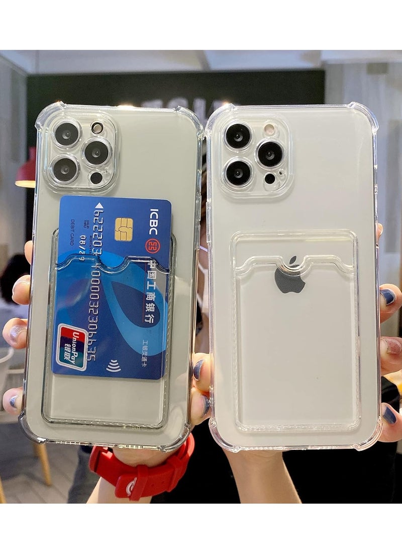 ten.tech TenTech Transparent cover with shockproof corners with card holder - card holder - heat-resistant polyurethane card holder for iPhone 13 Pro Max - transparent  - Image 5