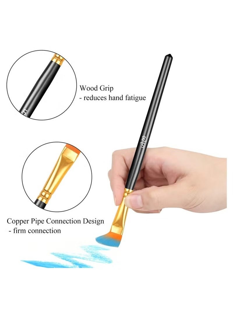 20 قطعة فرش الطلاء ، مجموعة فرش الطلاء ، فرش الطلاء للرسم الاكريليك ، فرش الألوان المائية ، فرش الطلاء الاكريليك للألوان المائية زيت الاكريليك ، التفاصيل المصغرة ، والرسم الصخري - Image 3