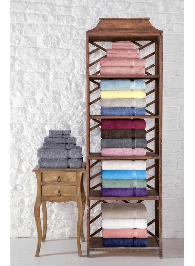 SALBAKOS  Luxury 6 Piece Towel Set 100 Turkish Cotton Quick Drying Highly Absorbent  Comfy Includes 2 Bath Towels 2 Hand Towels  2 Washcloths  Gray - Image 5