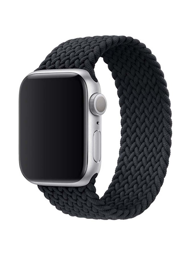 Braided Elastic Replacement Strap For Apple Watch Series 6 Black - Image 2