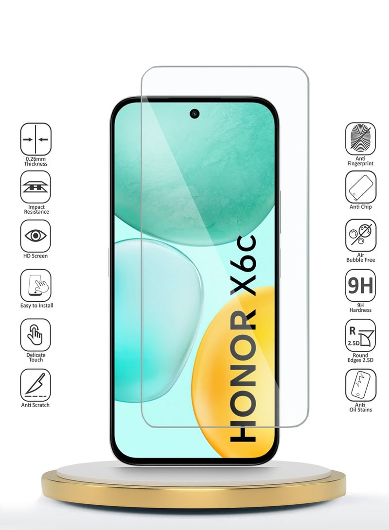 Wtech Honor X6c 4G 2025 WTech Premium Series Curved Edges 9H 2.5D Tempered Glass Screen Protector (MSG9CN) - Clear - Image 2